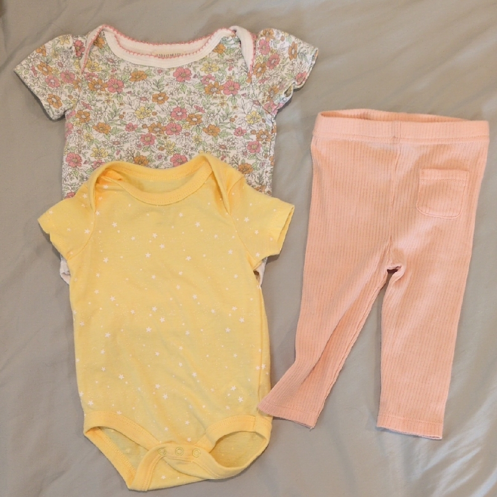 3-6 Month Yellow And Pink Bundle